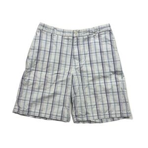 Nike Golf Dri-FIT Plaid Flat Front Performance Shorts - Blue/Purple/White